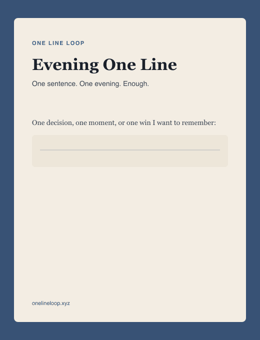 Evening One Line daily logs template preview