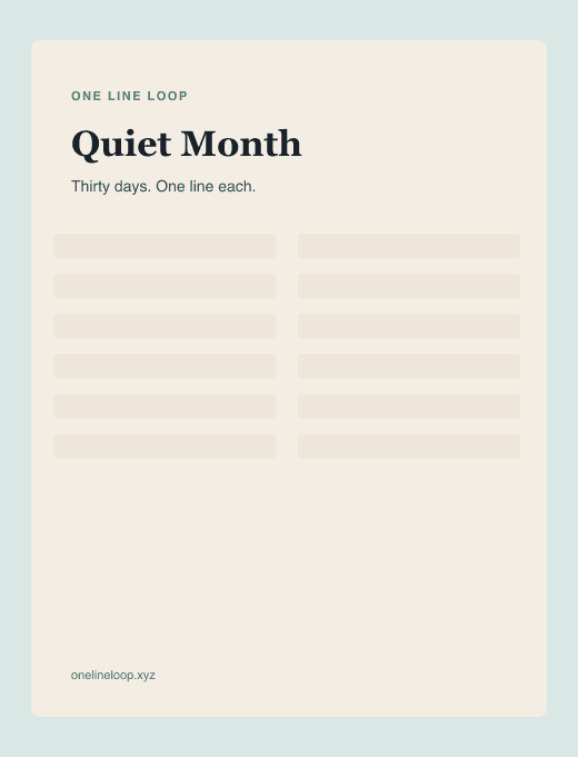 Quiet Month daily logs template preview